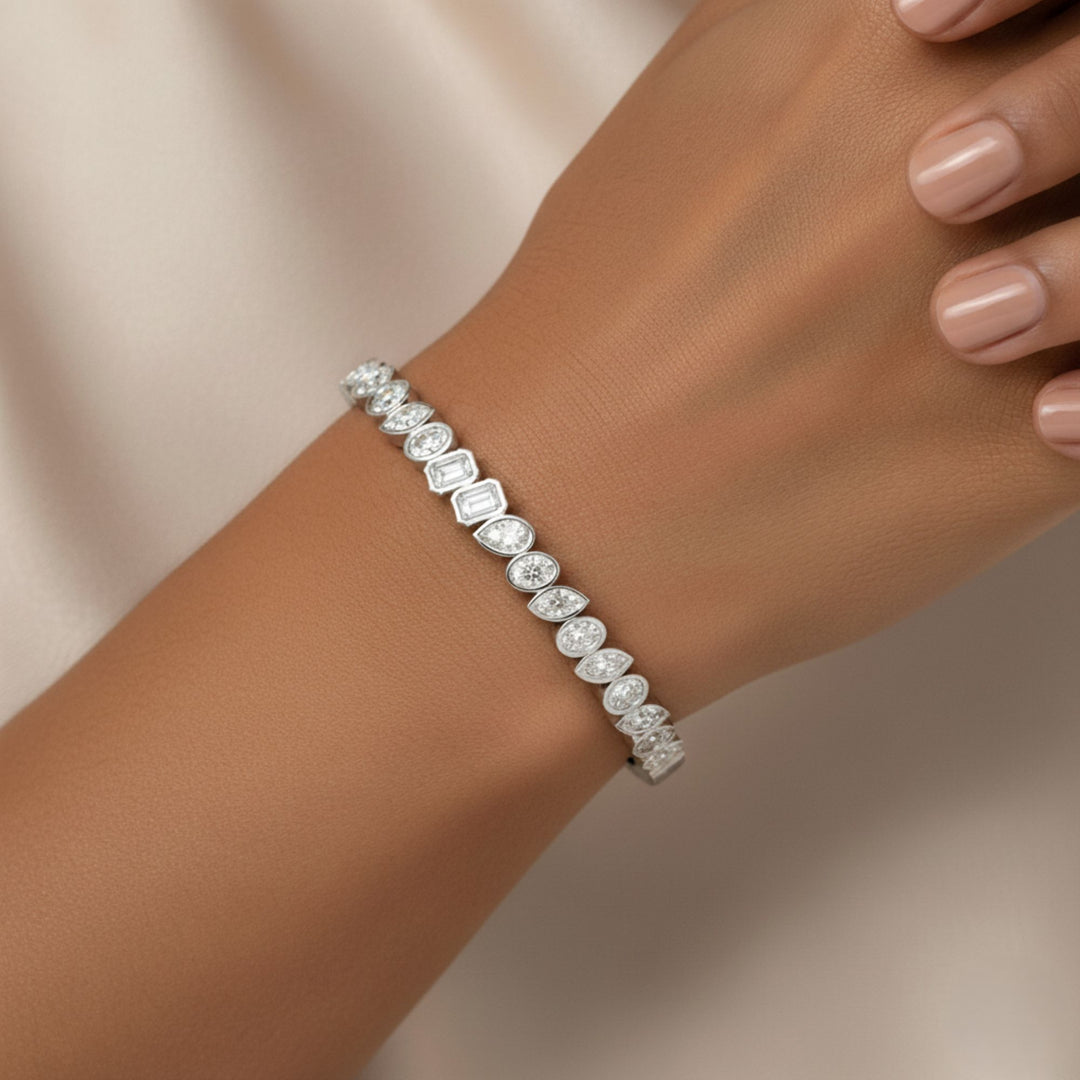 6.75ctw Multi Shape Lab Grown Diamond Bangle