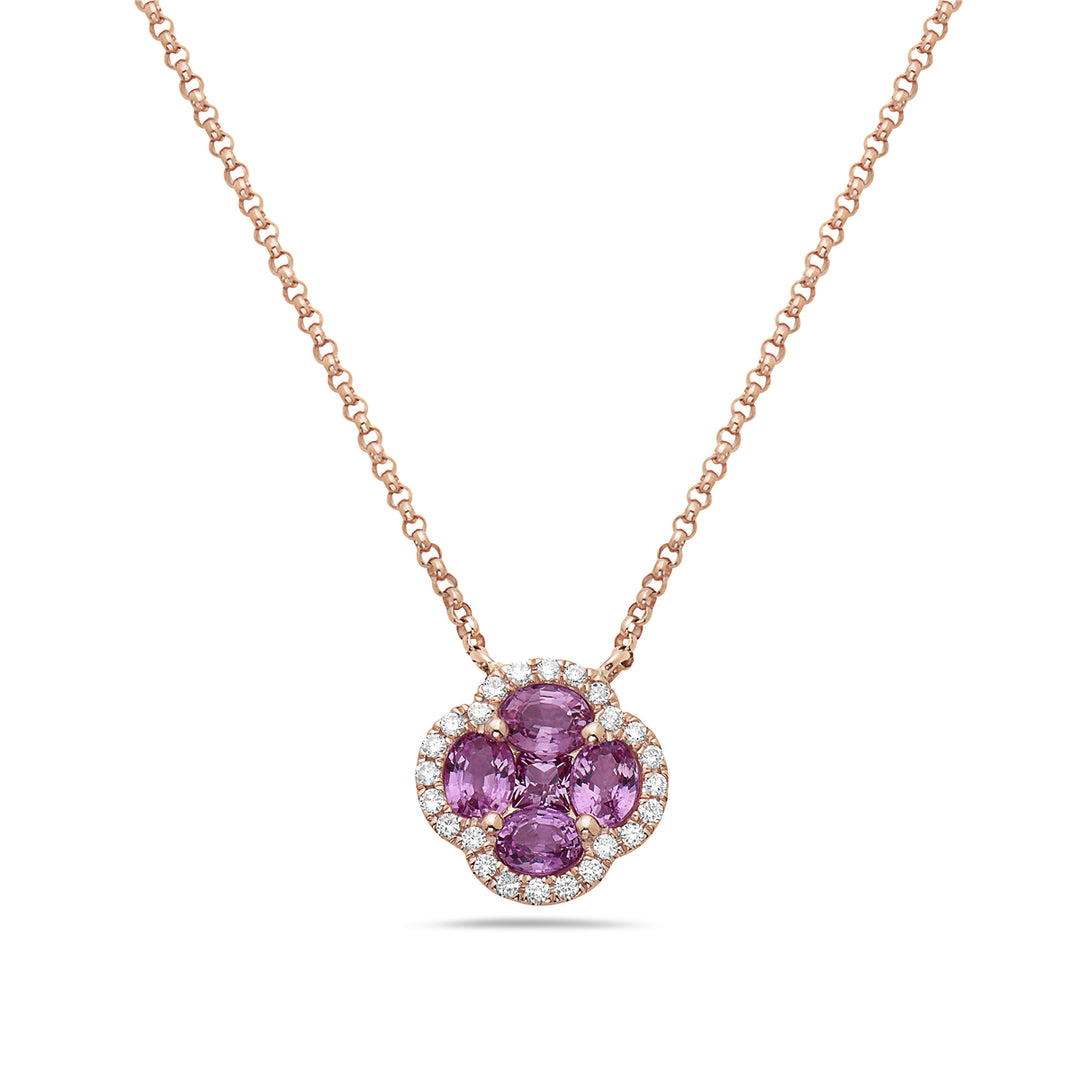 Purple Sapphire & Diamond Necklace