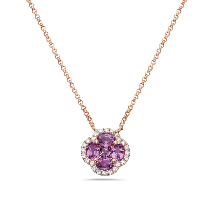 Purple Sapphire & Diamond Necklace