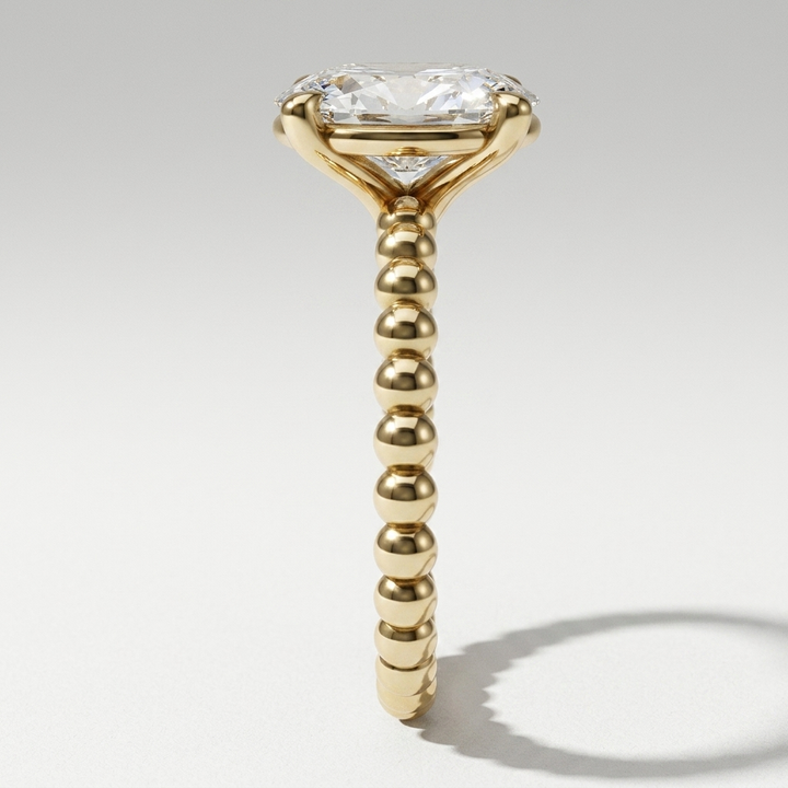 Oval Beaded Solitaire