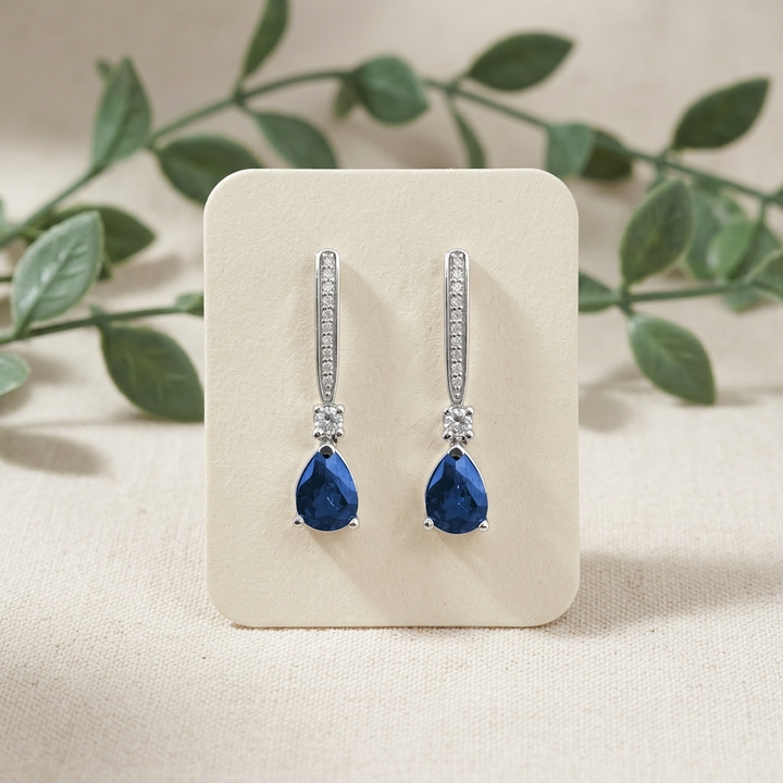 2.60ctw Pear Shape & Diamond White Gold Earrings