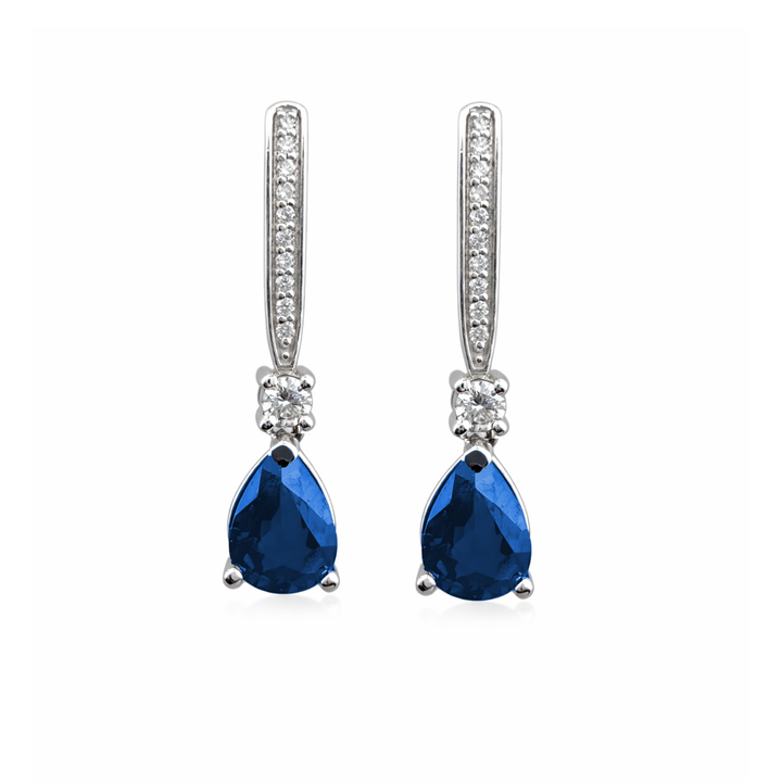 2.60ctw Pear Shape & Diamond White Gold Earrings