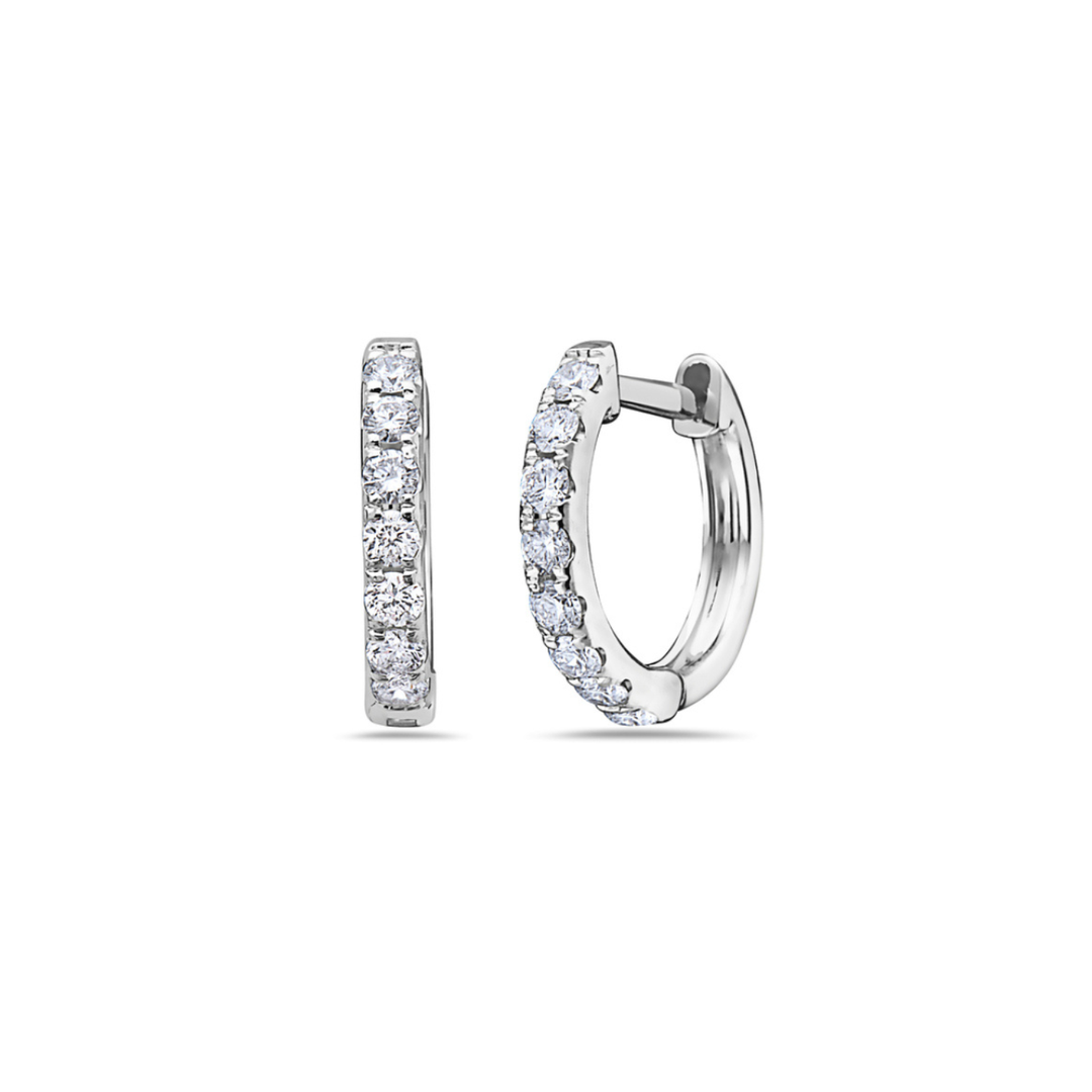 Petite Diamond Hoop Earrings