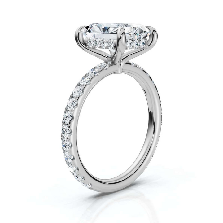 Radiant Accented Hidden Halo Ring