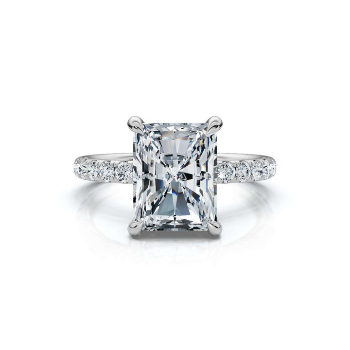 Radiant Accented Hidden Halo Ring