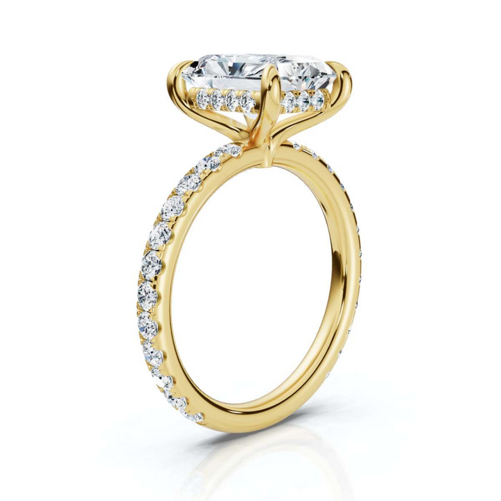 Radiant Accented Hidden Halo Ring