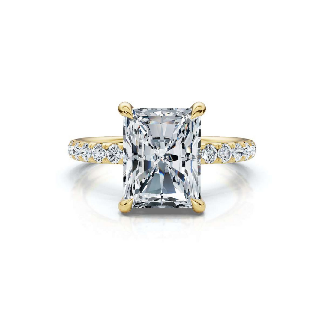 Radiant Accented Hidden Halo Ring