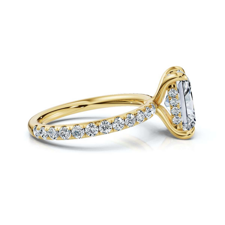 Radiant Accented Hidden Halo Ring