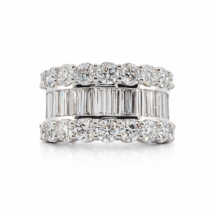 Baguette & Round Lab Grown Diamond Ring