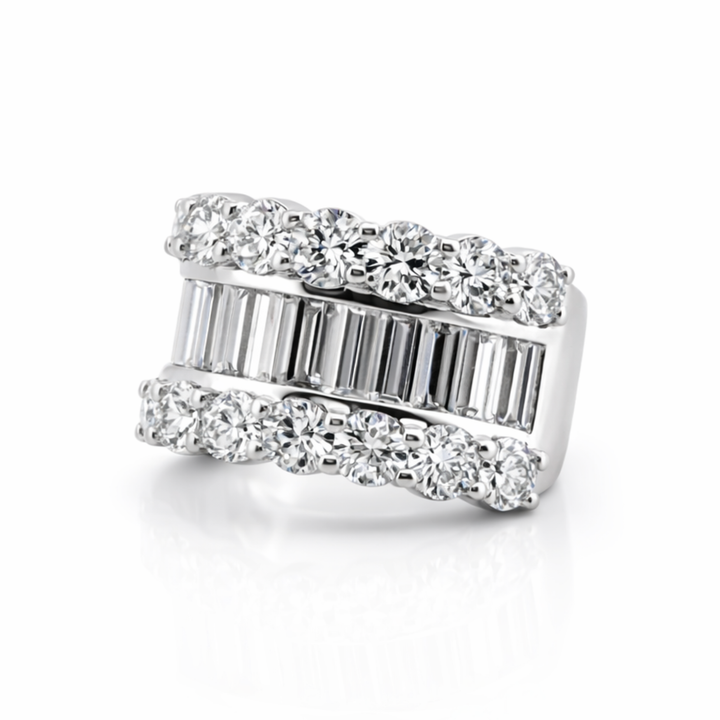 Baguette & Round Lab Grown Diamond Ring