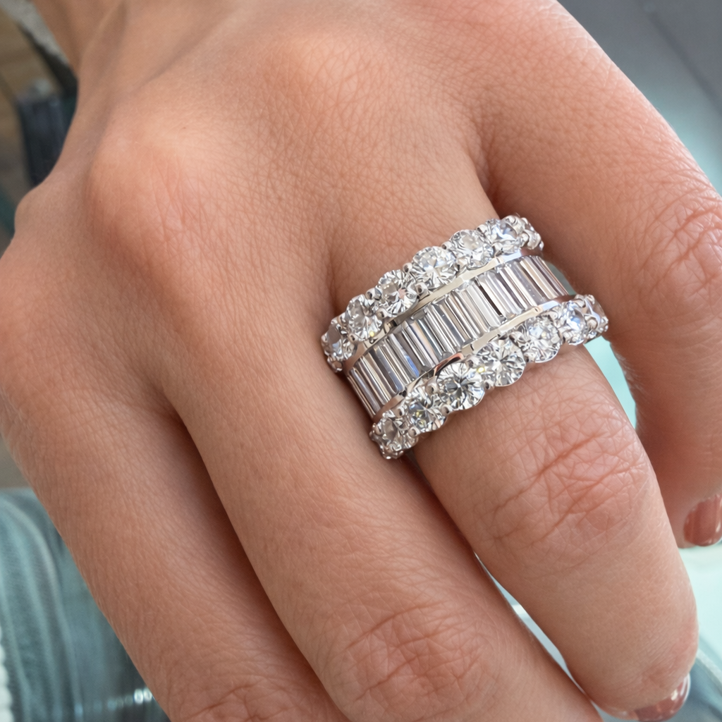 Baguette & Round Lab Grown Diamond Ring