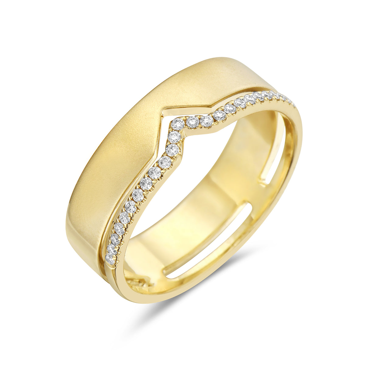 0.16ctw Diamond 14kt Yellow Gold Split Ring