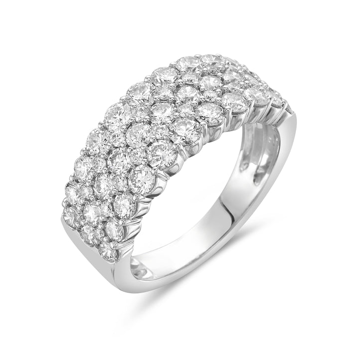 Diamond Pave 3 Row Ring