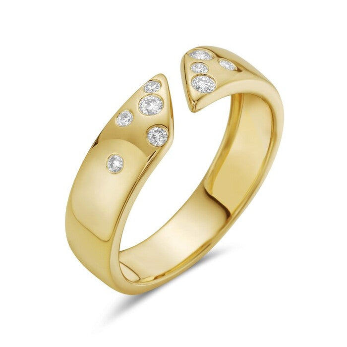 Round Diamond Burnish Open Band