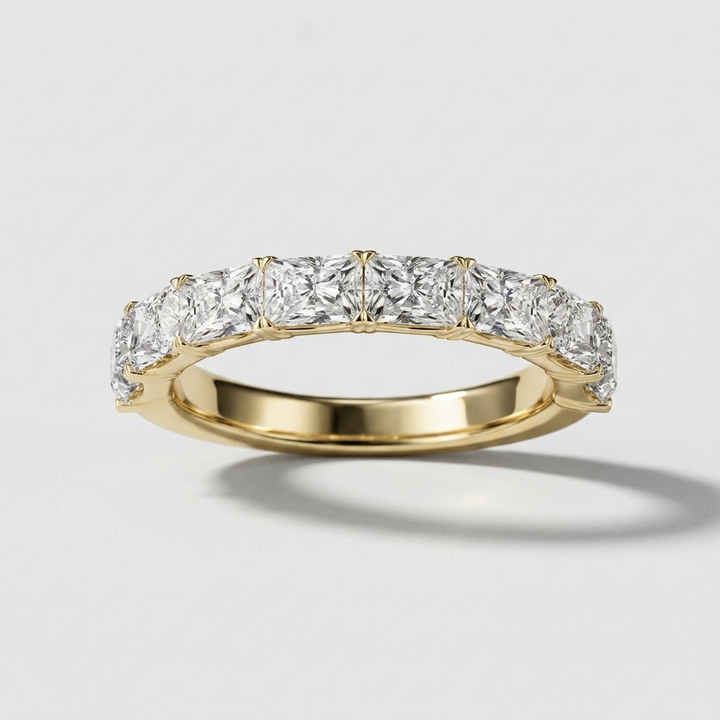 2.00ctw Radiant Cut Lab Grown Diamond Gold Band