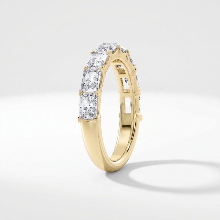 2.00ctw Radiant Cut Lab Grown Diamond Gold Band