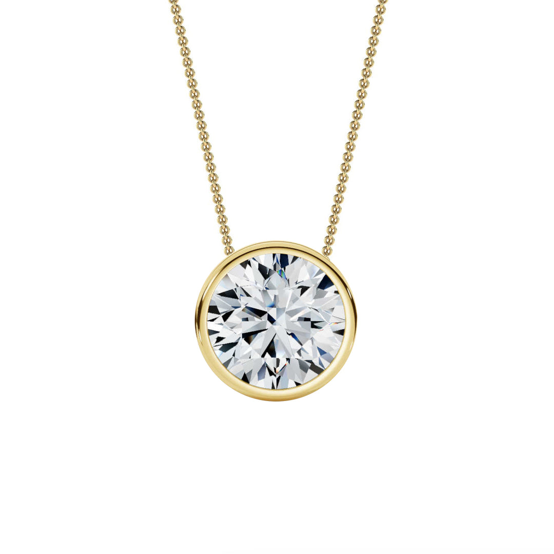 3.00cts Round Lab Grown Diamond Bezel Set Necklace