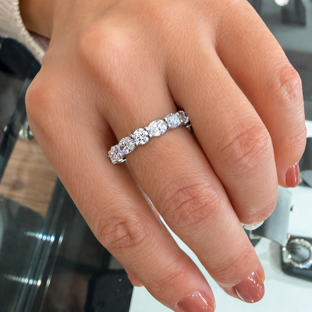 Round & Oval Diamond Eternity Band