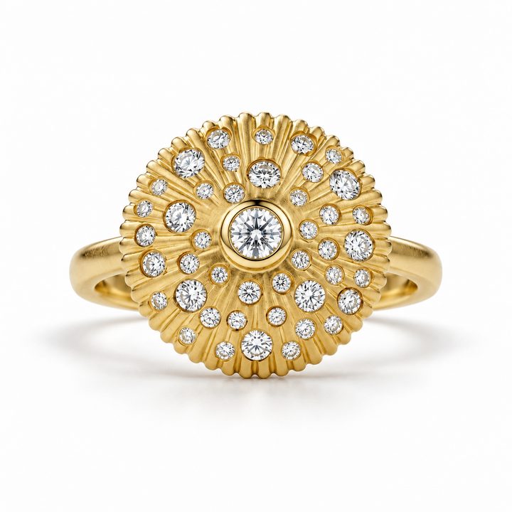 Diamond Sunburst Ring