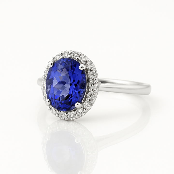 Oval Tanzanite & Diamond Ring