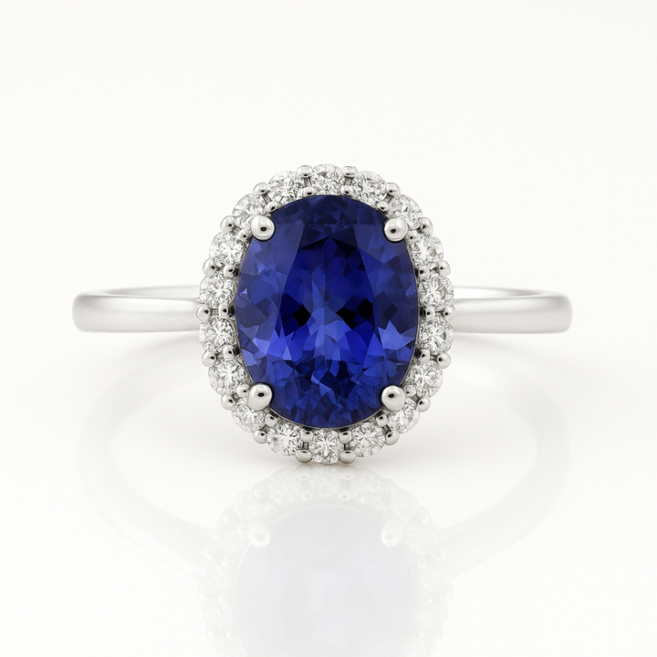 Oval Tanzanite & Diamond Ring