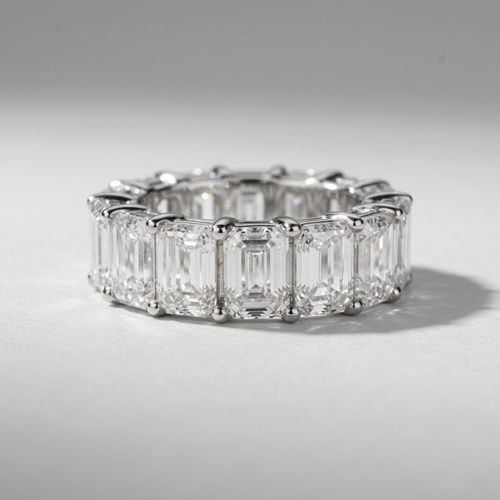 9.00ctw Emerald Cut Lab Grown Diamond Eternity Band