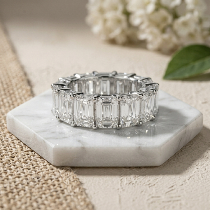 9.00ctw Emerald Cut Lab Grown Diamond Eternity Band