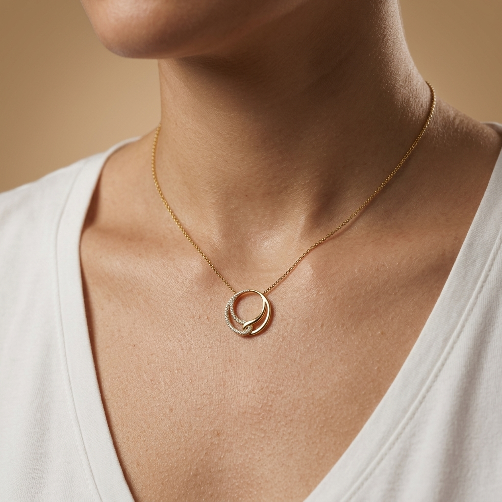 Diamond Pave Loop Necklace