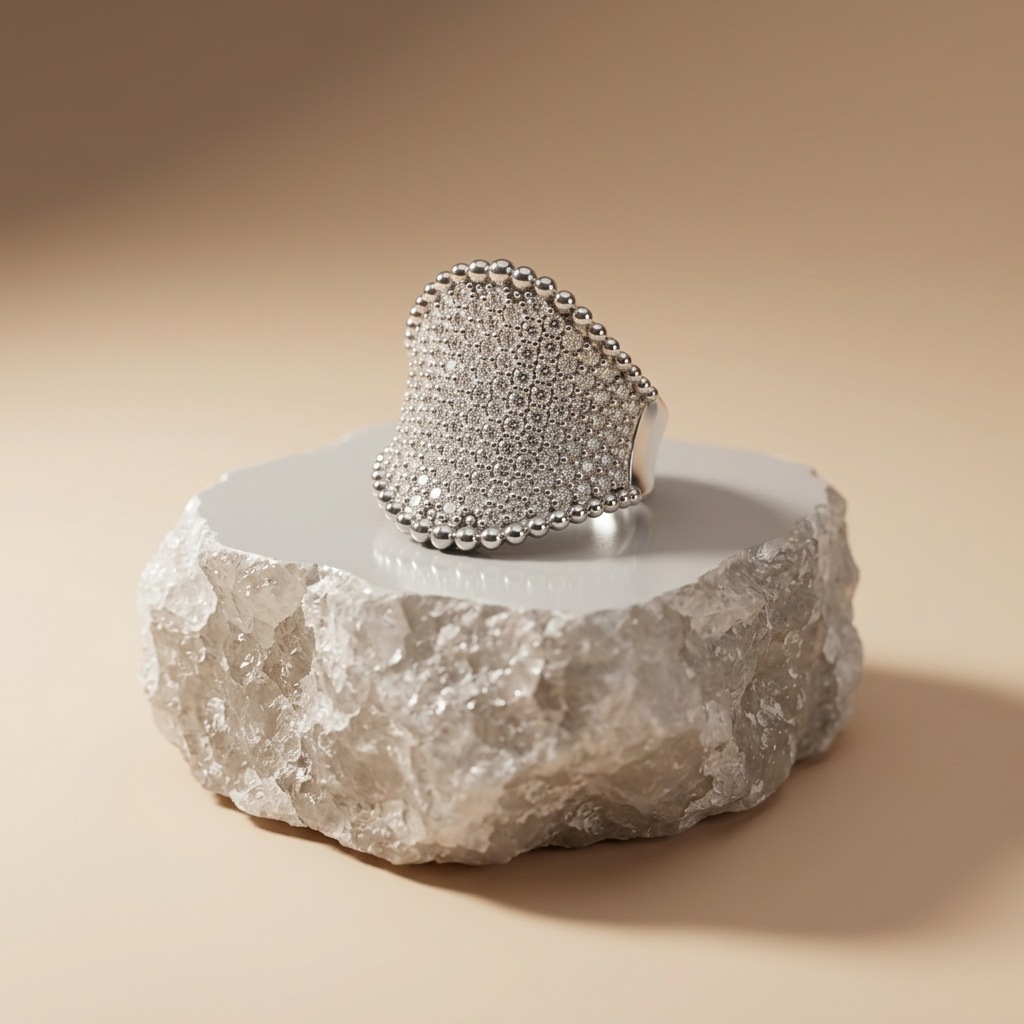 Wide Diamond Pave Ring