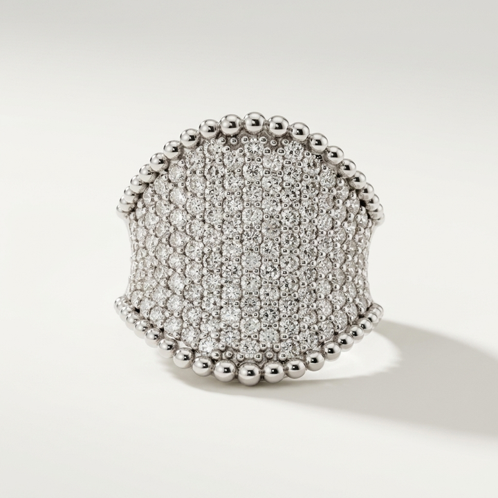Wide Diamond Pave Ring