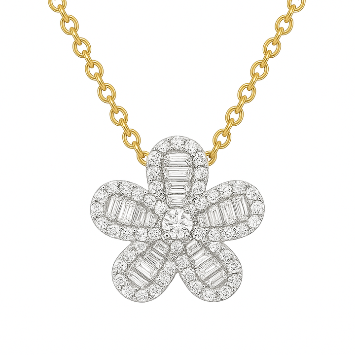 Diamond Floral Pave' Necklace