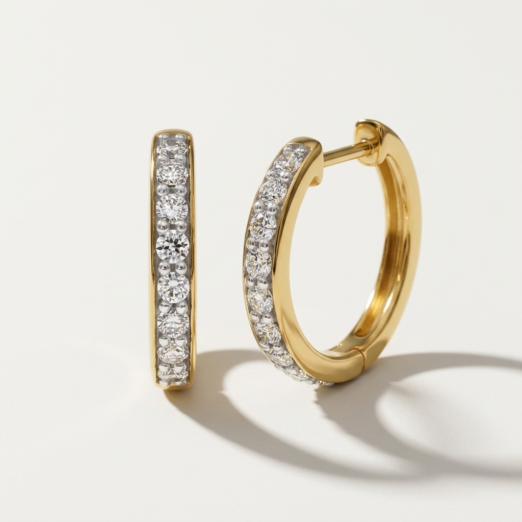Diamond Huggie Hoops