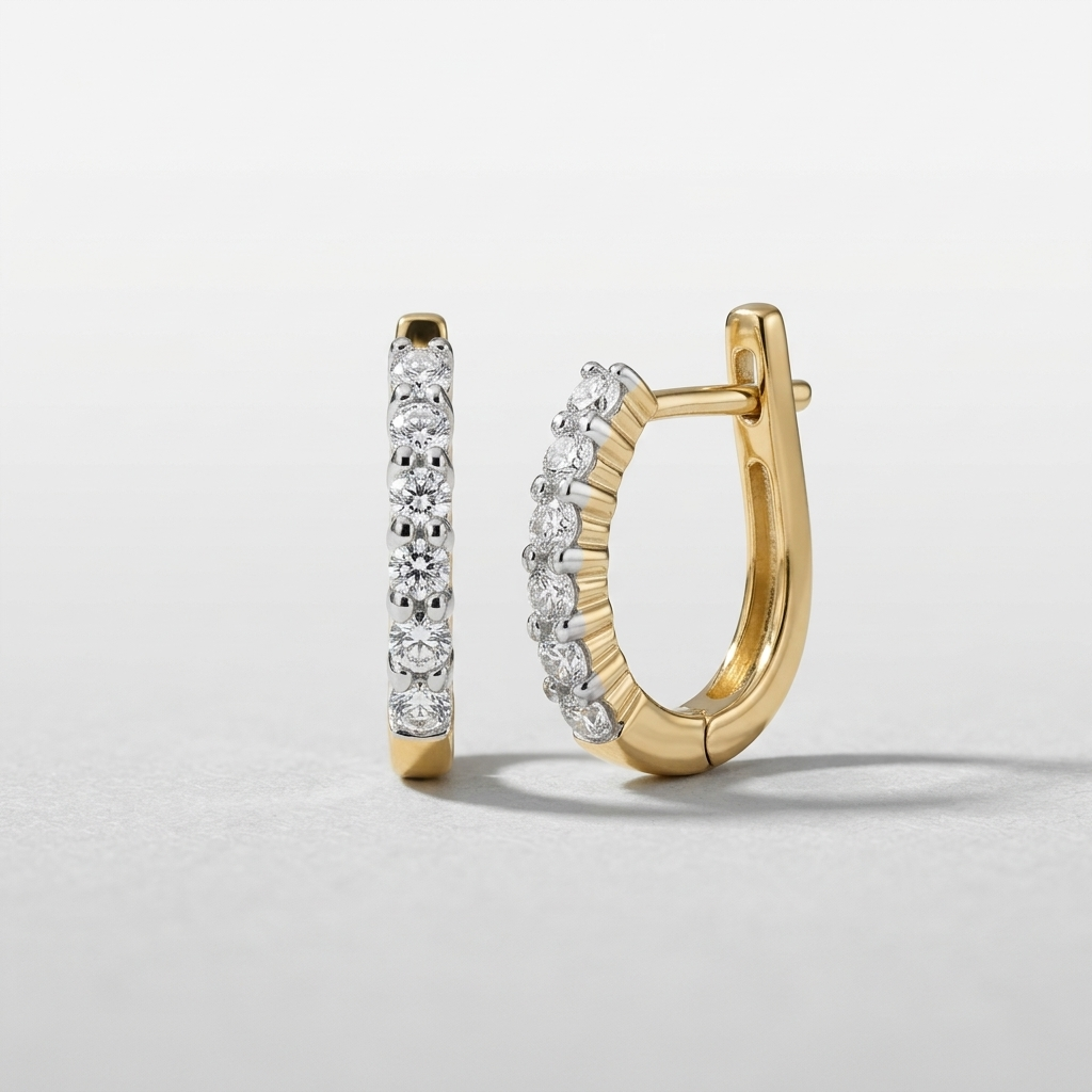 Petite Diamond Hoops