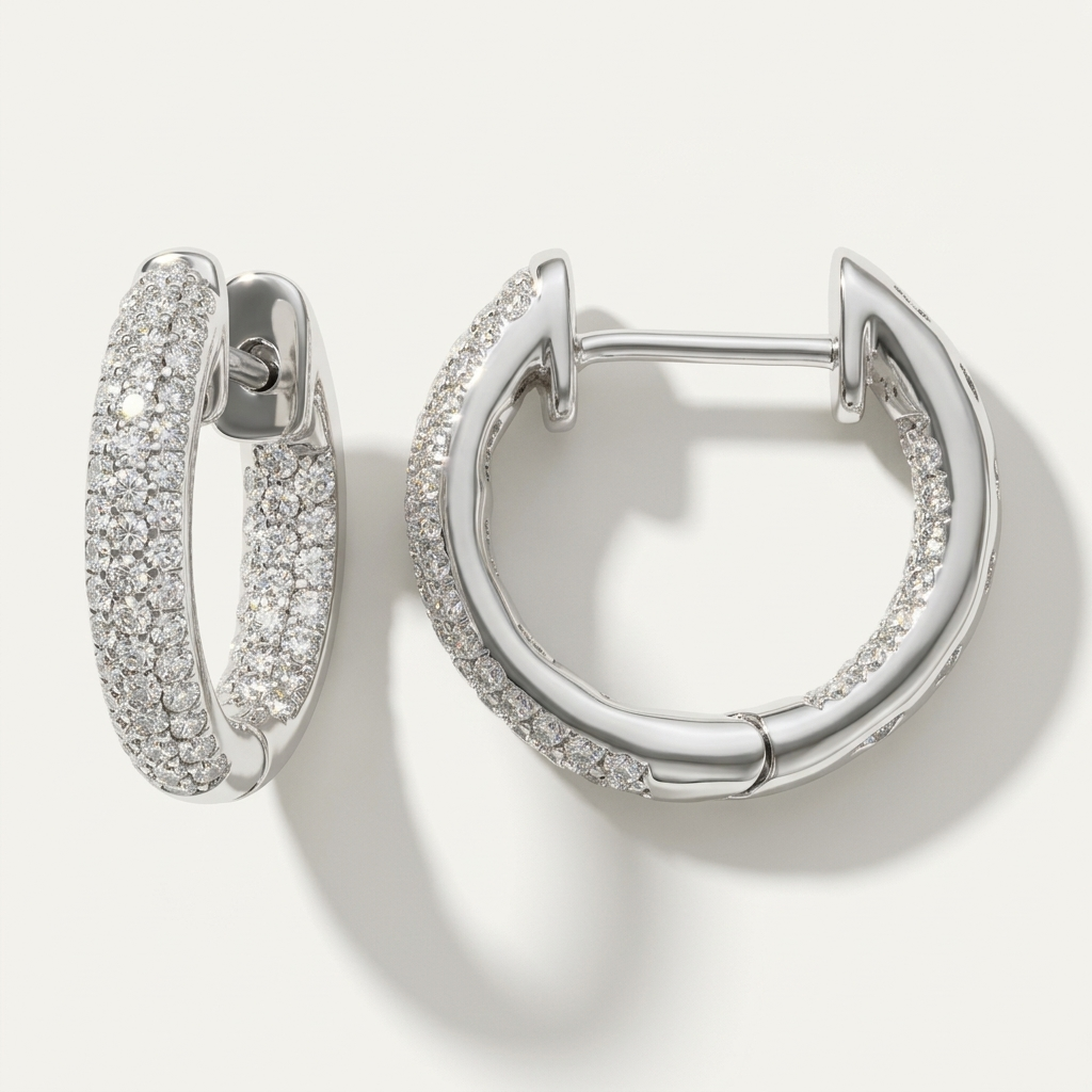Diamond Pave Hoops