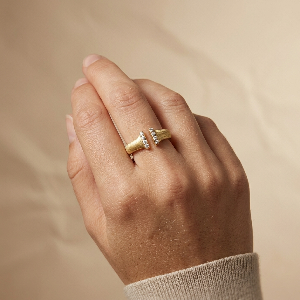 Diamond Open Fashion Gold Ring