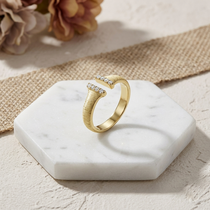 Diamond Open Fashion Gold Ring