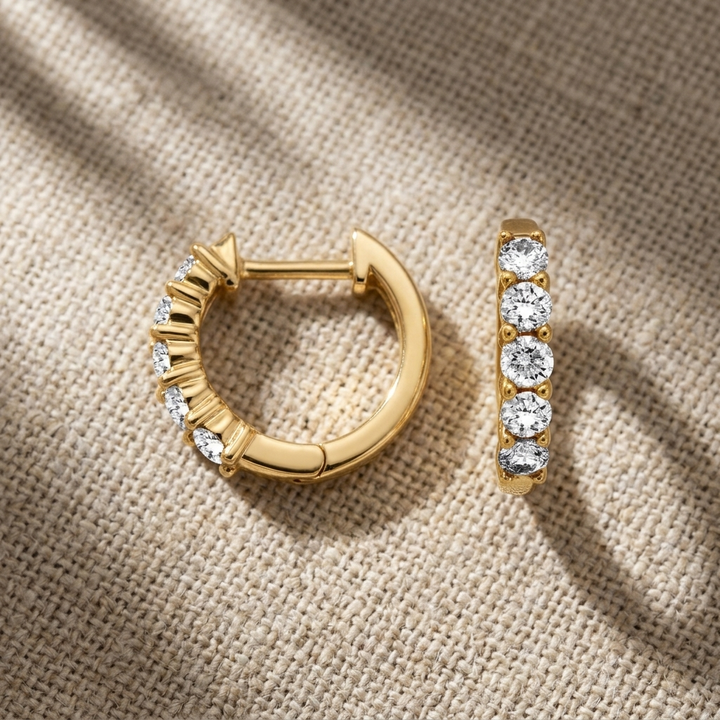 1.00ctw Diamond Yellow Gold Hoops