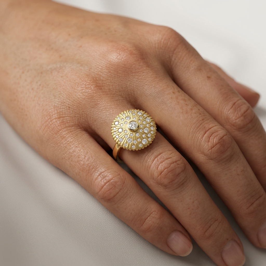 Diamond Sunburst Ring