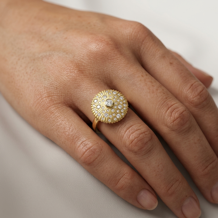 Diamond Sunburst Ring