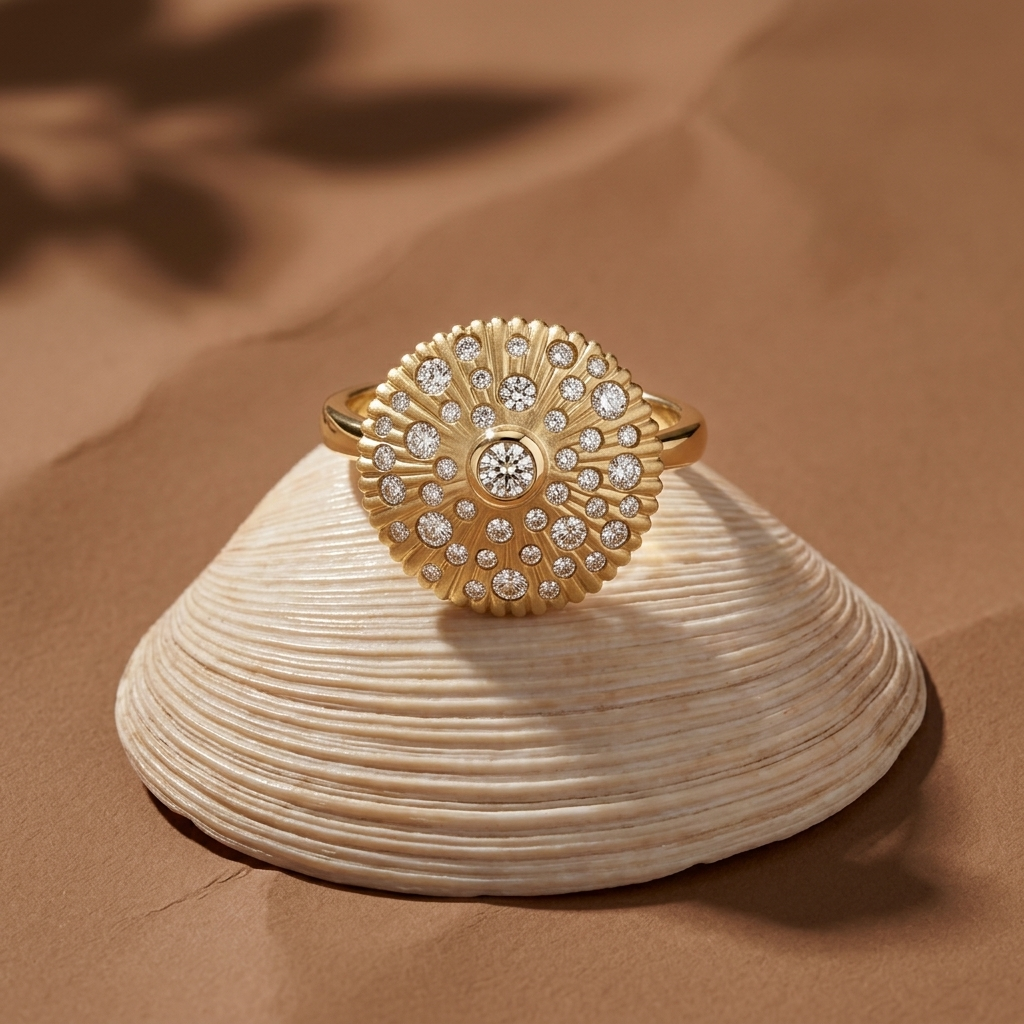 Diamond Sunburst Ring