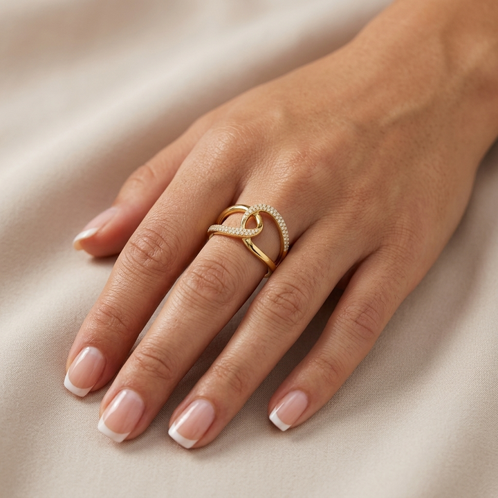 Diamond Twist Open Ring