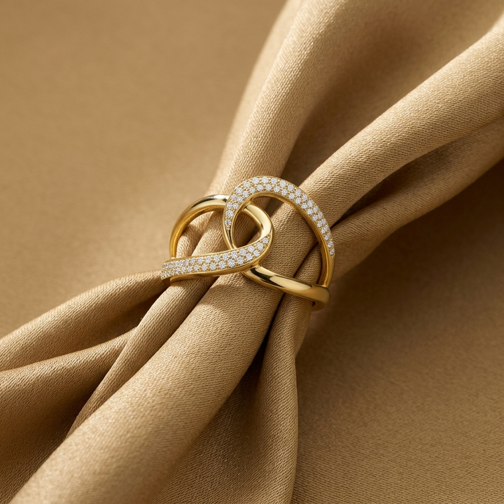 Diamond Twist Open Ring