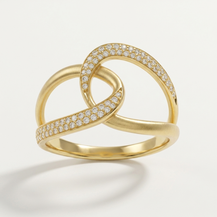 Diamond Twist Open Ring