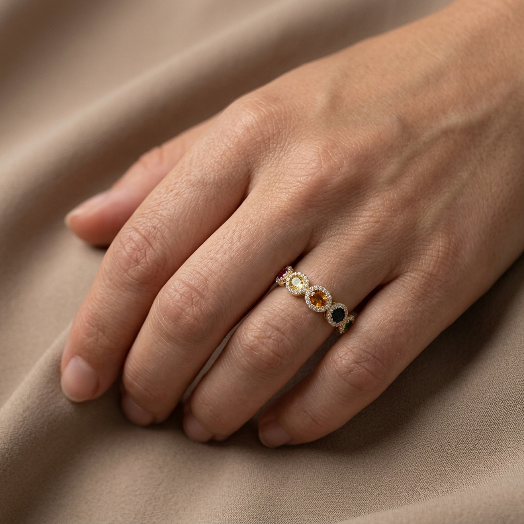 Mixed Sapphire & Diamond Gold Band