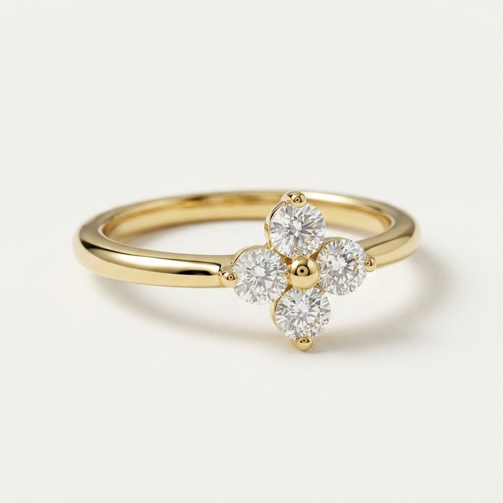 0.41ctw Round Diamond Button Ring