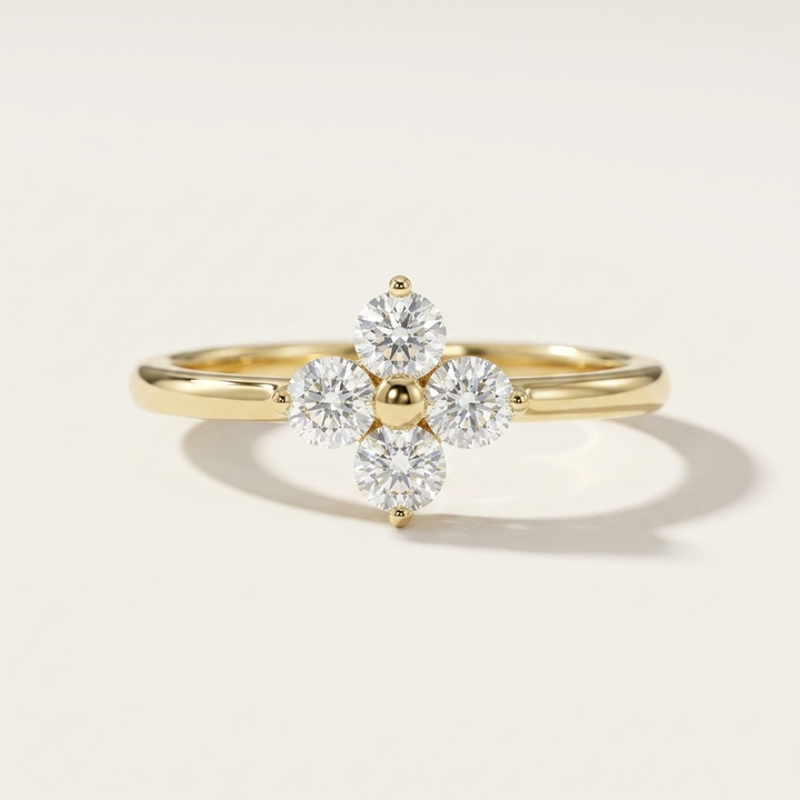 0.41ctw Round Diamond Button Ring