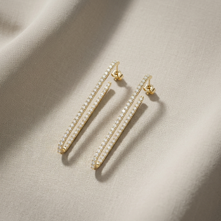 1.00ctw Diamond Elongated Oval Earrings
