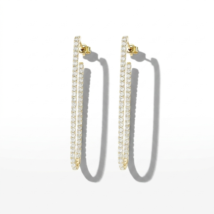 1.00ctw Diamond Elongated Oval Earrings