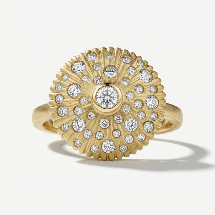 Diamond Sunburst Ring