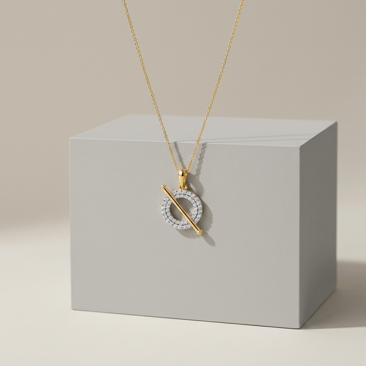 Stunning diamond circle hook pendant, a beautiful symbol of elegance and brilliance